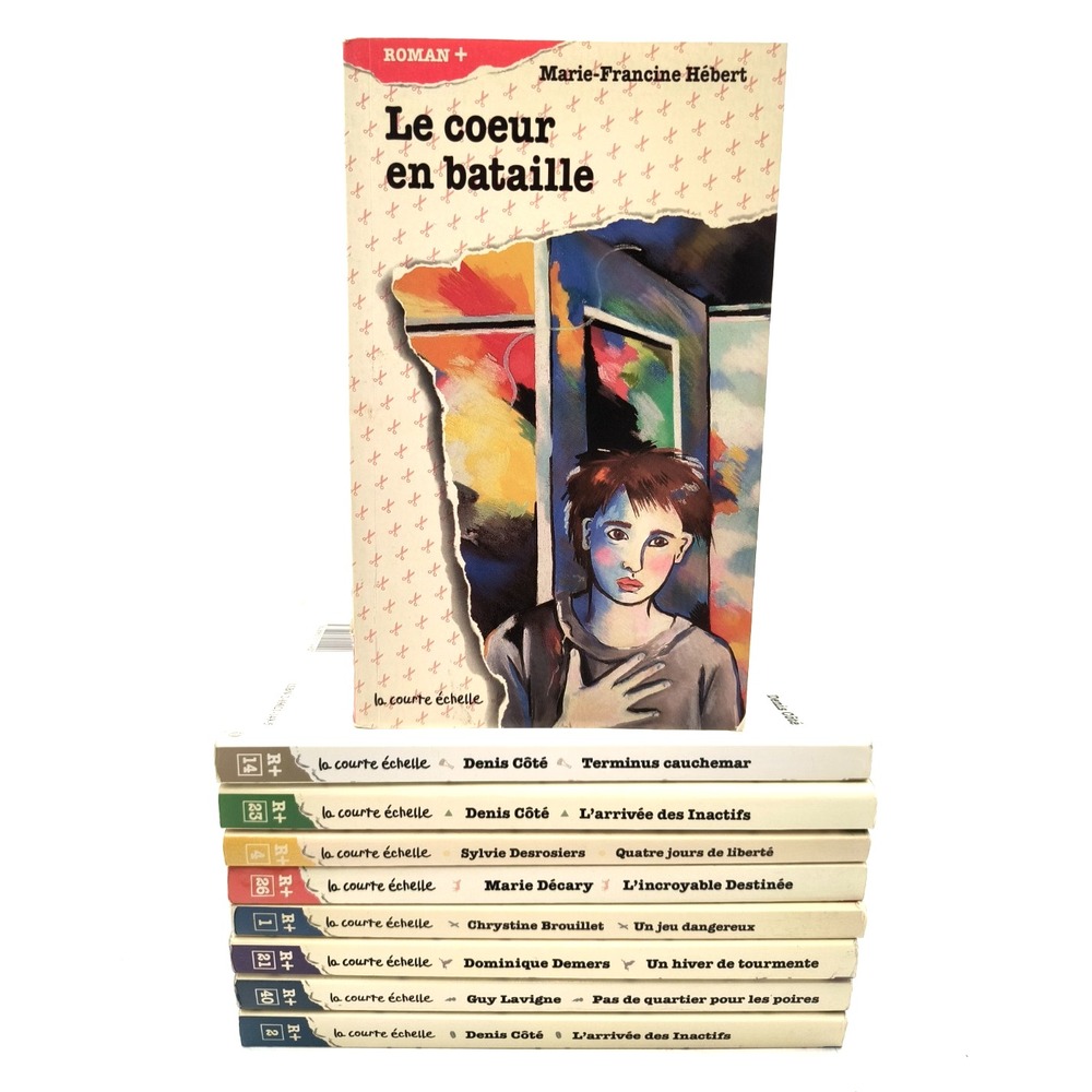 9 French YA Books Lot La Courte Echelle Roman+ Brouillet Desrosiers Quebec